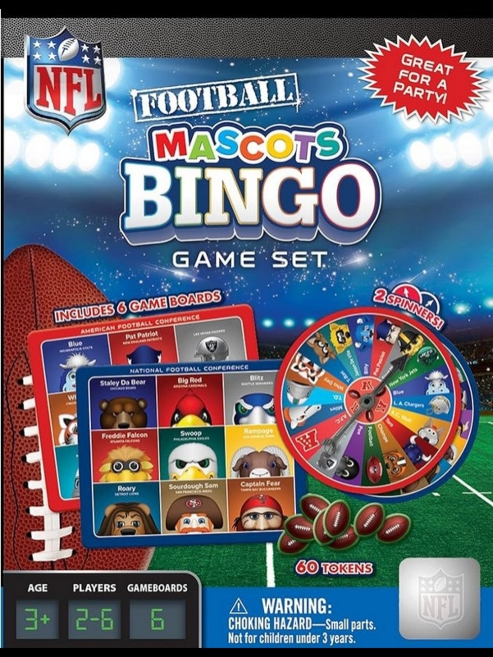 NFL Mascots Bingo Game Set - Blue